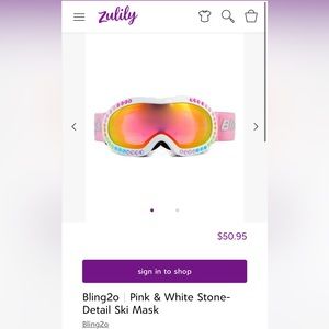 Bling2o | Pink & White Stone-Detail Ski Mask